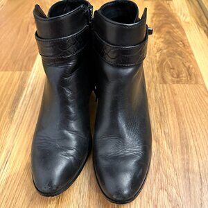 Coach Black Leather Booties